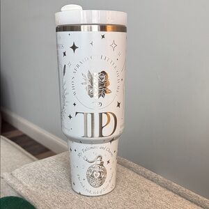 White Tumbler with Silver Accents